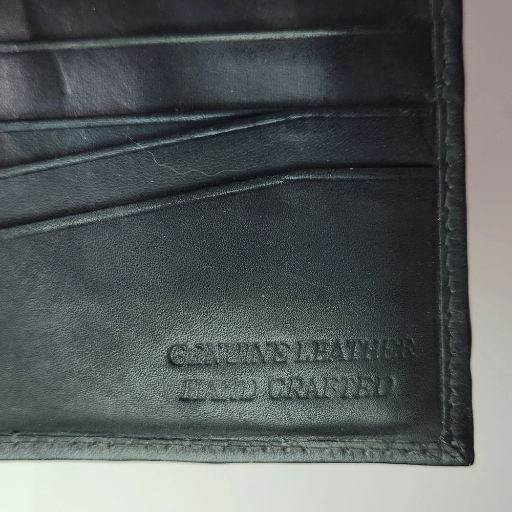 Leather Wallet With Flip Out ID Holder, Handcrafted